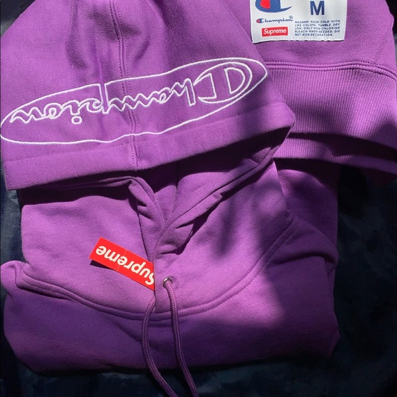 SOLD/ AUTHENTIC Supreme/Champion Hooded Sweatshirt - Picture 2 of 4
